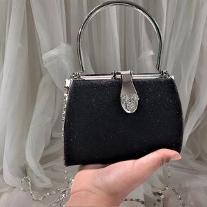 Small Evening Glitter Rhinestone Decor Chain Strap